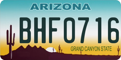 AZ license plate BHF0716