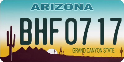 AZ license plate BHF0717