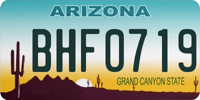 AZ license plate BHF0719