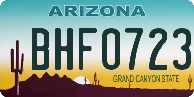 AZ license plate BHF0723