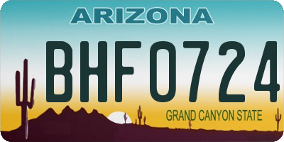 AZ license plate BHF0724