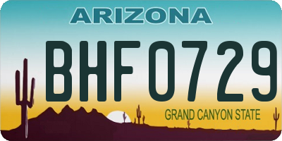 AZ license plate BHF0729