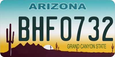 AZ license plate BHF0732