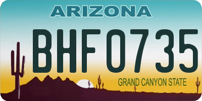 AZ license plate BHF0735