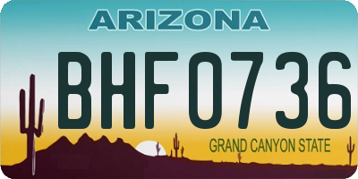 AZ license plate BHF0736