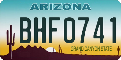 AZ license plate BHF0741