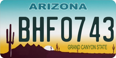 AZ license plate BHF0743