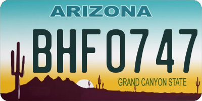 AZ license plate BHF0747