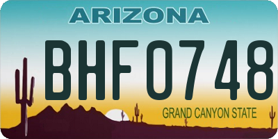 AZ license plate BHF0748