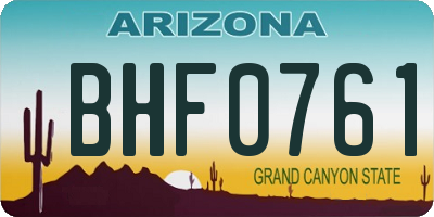 AZ license plate BHF0761
