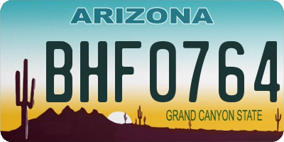 AZ license plate BHF0764