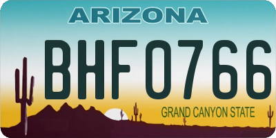 AZ license plate BHF0766