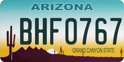 AZ license plate BHF0767