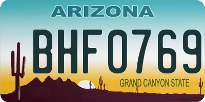 AZ license plate BHF0769