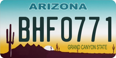 AZ license plate BHF0771