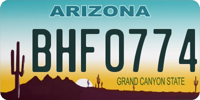 AZ license plate BHF0774