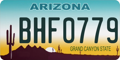 AZ license plate BHF0779