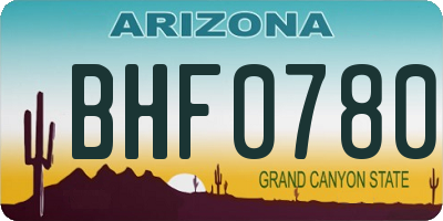 AZ license plate BHF0780