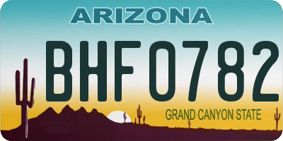 AZ license plate BHF0782