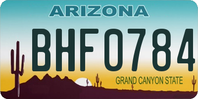 AZ license plate BHF0784