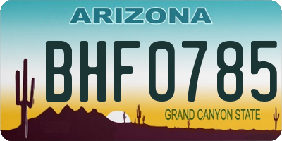 AZ license plate BHF0785