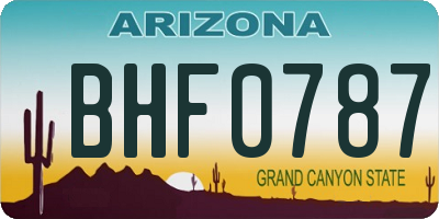 AZ license plate BHF0787