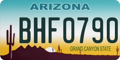 AZ license plate BHF0790