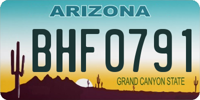AZ license plate BHF0791