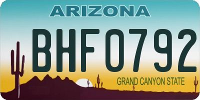 AZ license plate BHF0792