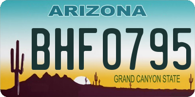 AZ license plate BHF0795