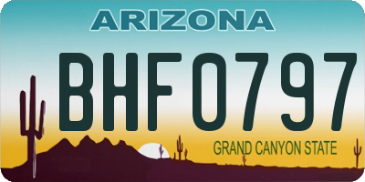 AZ license plate BHF0797