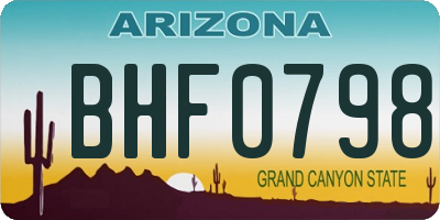 AZ license plate BHF0798
