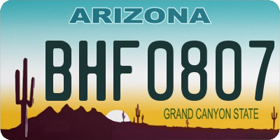 AZ license plate BHF0807
