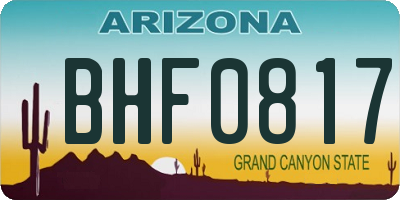 AZ license plate BHF0817
