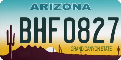 AZ license plate BHF0827