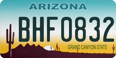AZ license plate BHF0832