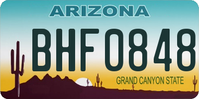 AZ license plate BHF0848