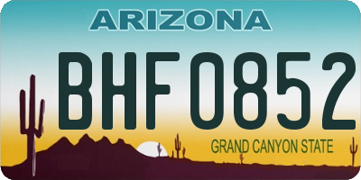 AZ license plate BHF0852