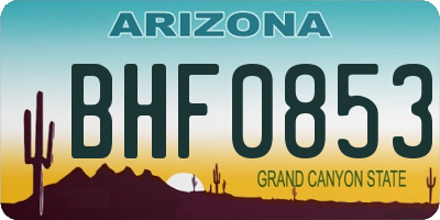 AZ license plate BHF0853