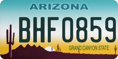 AZ license plate BHF0859