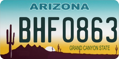 AZ license plate BHF0863