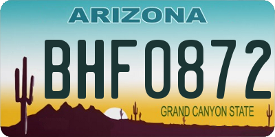 AZ license plate BHF0872