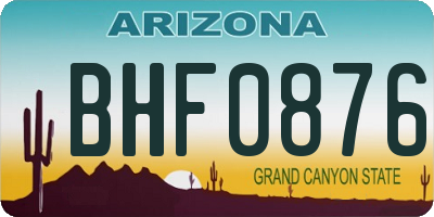 AZ license plate BHF0876