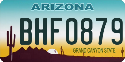 AZ license plate BHF0879
