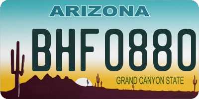 AZ license plate BHF0880