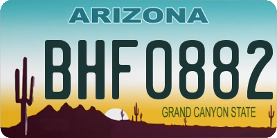 AZ license plate BHF0882