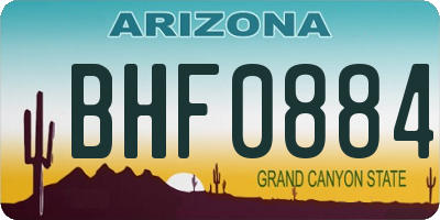 AZ license plate BHF0884