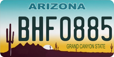 AZ license plate BHF0885