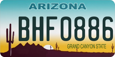 AZ license plate BHF0886