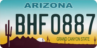 AZ license plate BHF0887